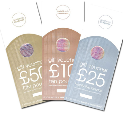 Barker and Stonehouse gift vouchers